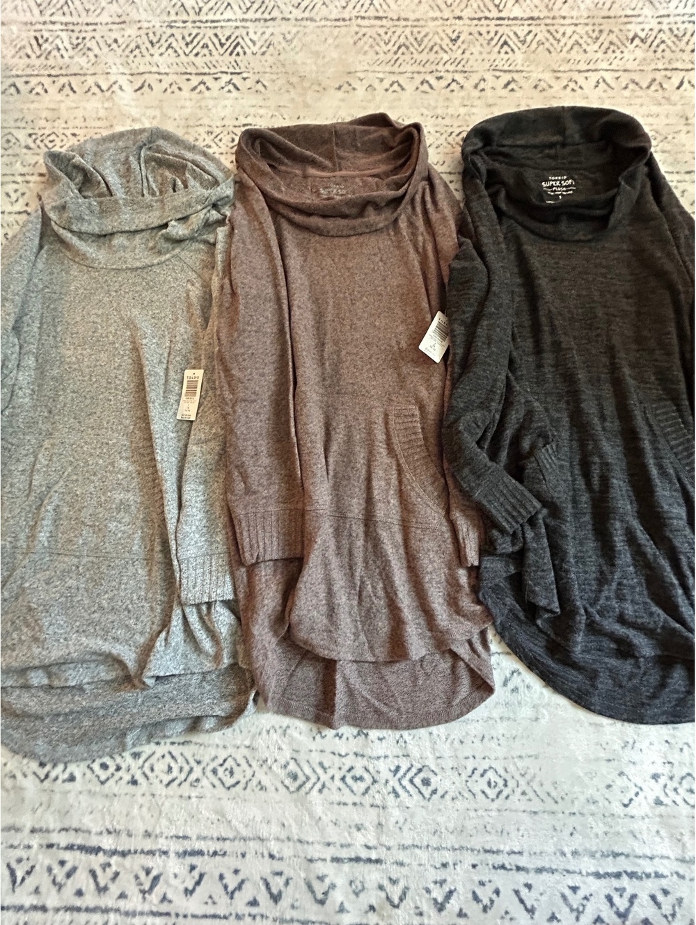 Torrid Super Soft Plush Plus Size Cowl Neck Sweaters - Gray, Brown, Charcoal